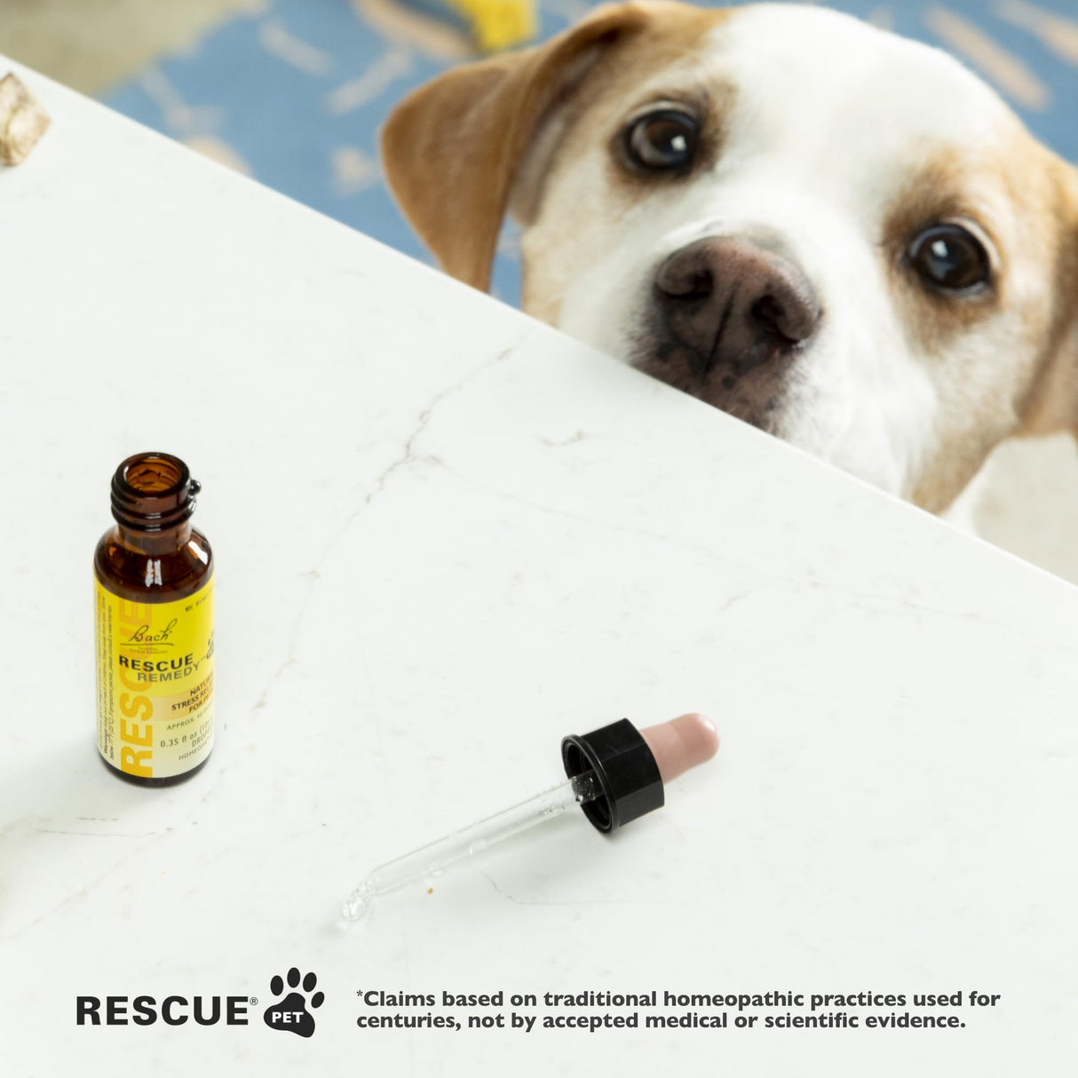 Rescue Remedy Pet Dropper - 20mL - Stress & Tension Support for Dogs & Cats with Bach Natural Flower Essences - Sedative-Free, Homeopathic Liquid Formula - For All Breeds, Ages & Weights