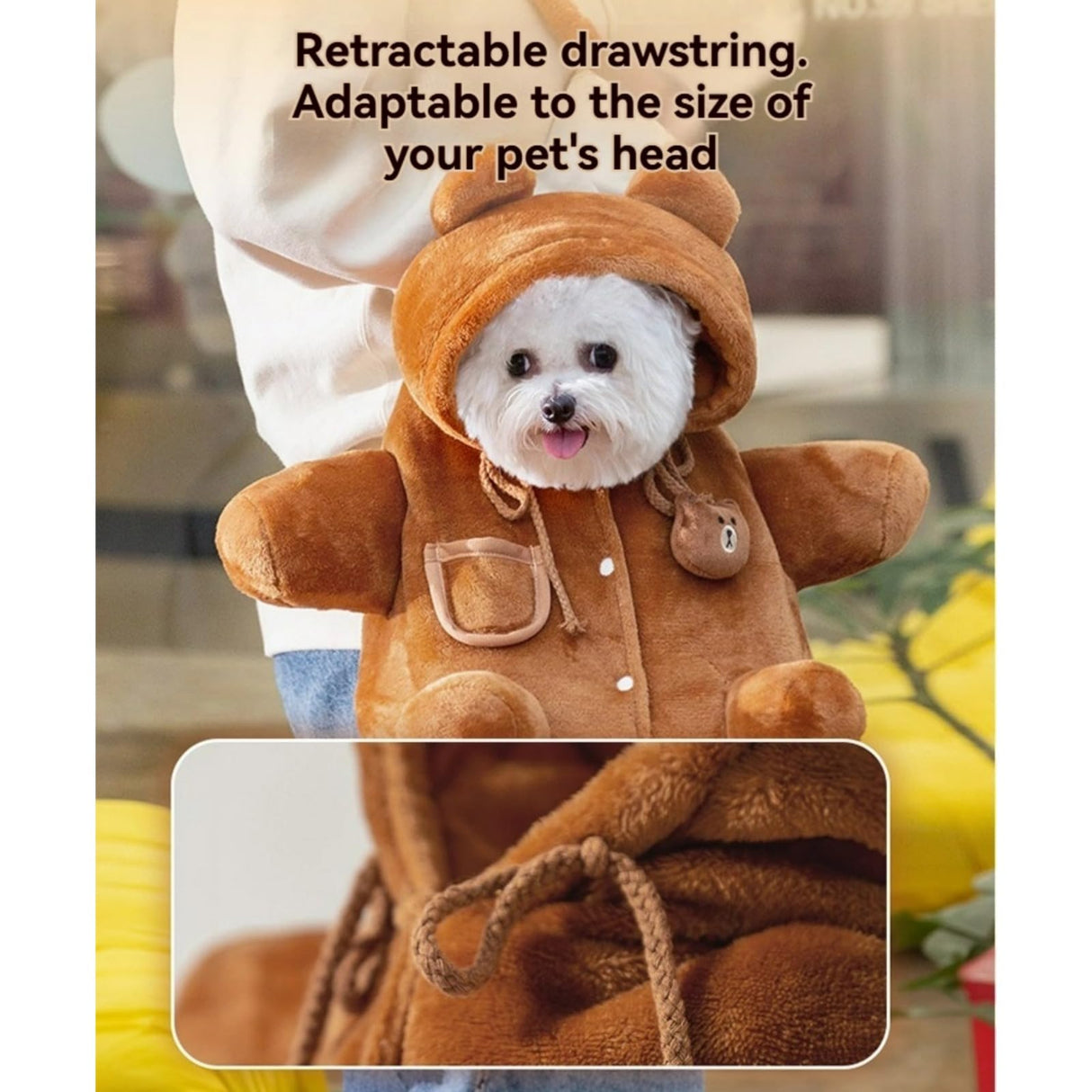 Layheld Cat Puppy Plush Outing Backpack Cute Bear Bee Design Anti-Escape Bag for Kitten Cat Small Dog Gift Choice