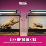 Arcadia T5 UVB Reptile Light Fixture Kit 34" Long 39 Watts 6% UVB Forest – Complete UVB Light for Reptiles, Turtles, Snake, Bearded Dragon Lamp, Long Lasting Easy to Use Professional Lighting