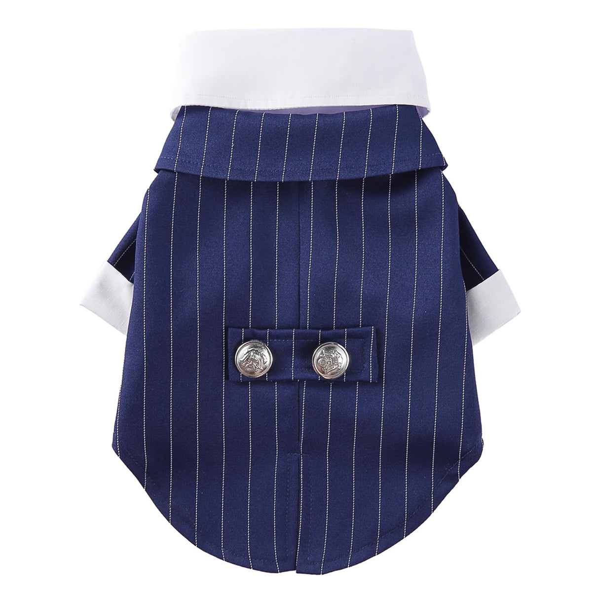 GabeFish Pets Wedding Jackets Suit for Dogs with Bow Tie Puppy Cat Formal Clothes Shirt Tuxedo (BlueStriped, S (Chest 12.9in/33cm)