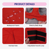 FUAMEY Dog Jackets for Large Breed, Adjustable Dogs Coats Fleece Lined for Chilly Morning, Thermal Winter Pups Outfits with Harness Hole, Sleeveless Puppy Vest Waterproof (Red, 2XL)