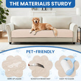 CYCMACO Waterproof Dog Blanket, Non-Slip Soft Pet Bed Cover, Couch Cover for Dogs Washable, Protects Sofa, Furniture, Crate, Car, Tear Resistant Leakproof Pet Blanket (30x53 Inch, Beige)
