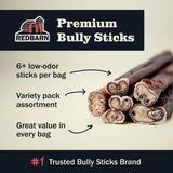 Redbarn Pet Products All Natural 5"-8" Bully Sticks for Small & Large Dogs - Healthy Long Lasting Chews Variety Party Pack - 100% Beef Single Ingredient Low Odor Rawhide Free Dental Treats - 8 oz Bag