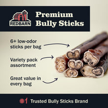 Load image into Gallery viewer, Redbarn Pet Products All Natural 5"-8" Bully Sticks for Small &amp; Large Dogs - Healthy Long Lasting Chews Variety Party Pack - 100% Beef Single Ingredient Low Odor Rawhide Free Dental Treats - 8 oz Bag
