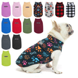 BEAUTYZOO Small Dog Sweater Fleece Vest Winter Jacket, D-Ring Leash Attachment for XS S Puppy Medium Sized Breeds Dogs, Cold Weather Dog Clothes Windproof Keep Warm, Black Bones Paw L
