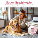 Discala Dog Dryer, Dog Grooming Blow Dryer Kit with Slicker Brush for Pet, High Velocity Blow Dryer for Dogs with Adjustable Speed and Temperature for Pet Grooming Supplies and Home Use, Pink