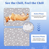 MH MYLUNE HOME Upgrade Cooling Mat for Pets,30”x20” 300g Reinforced Padding &Cool-Chill Fiber, Heat-Absorbing Color-Changing Pet Pad, Foldable Summer Bed