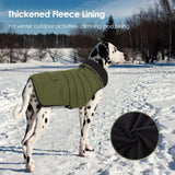 PUZAUKAL Dog Coat, Large Dog Jacket, Windproof Dogs Puffer Jacket, Fleece Lined Warm Dogs Winter Coat with Harness Hole (Army Green XL)