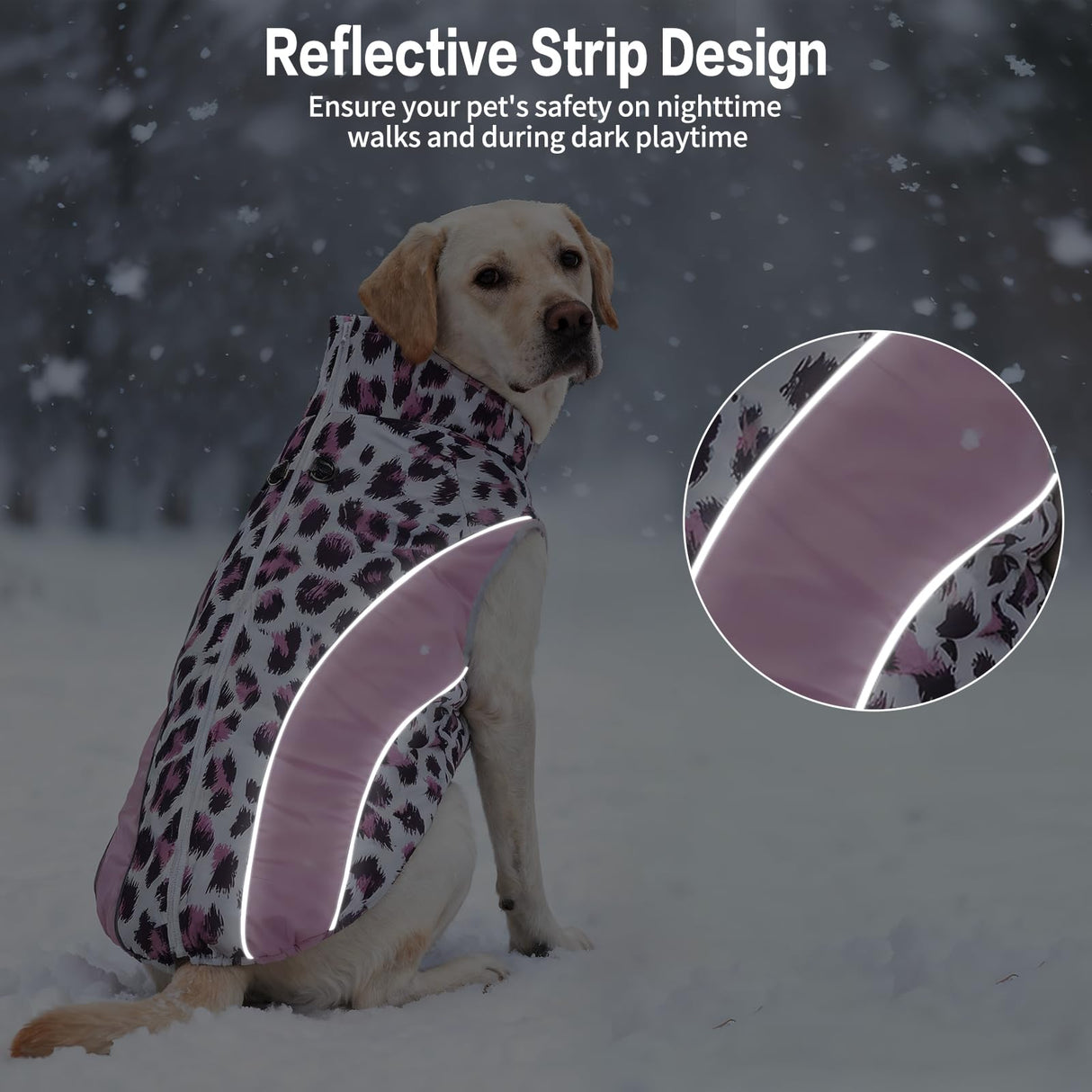 UNIPUP Dog Coats for Large Dogs with Harness Built in, Waterproof Dog Jacket Warm Pet Winter Coat Snowsuit for Cold Weather, Reflective Fleece Windproof Jacket, Purple, U-LDMF05XXL