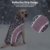 UNIPUP Dog Coats for Large Dogs with Harness Built in, Waterproof Dog Jacket Warm Pet Winter Coat Snowsuit for Cold Weather, Reflective Fleece Windproof Jacket, Purple, U-LDMF05XXL