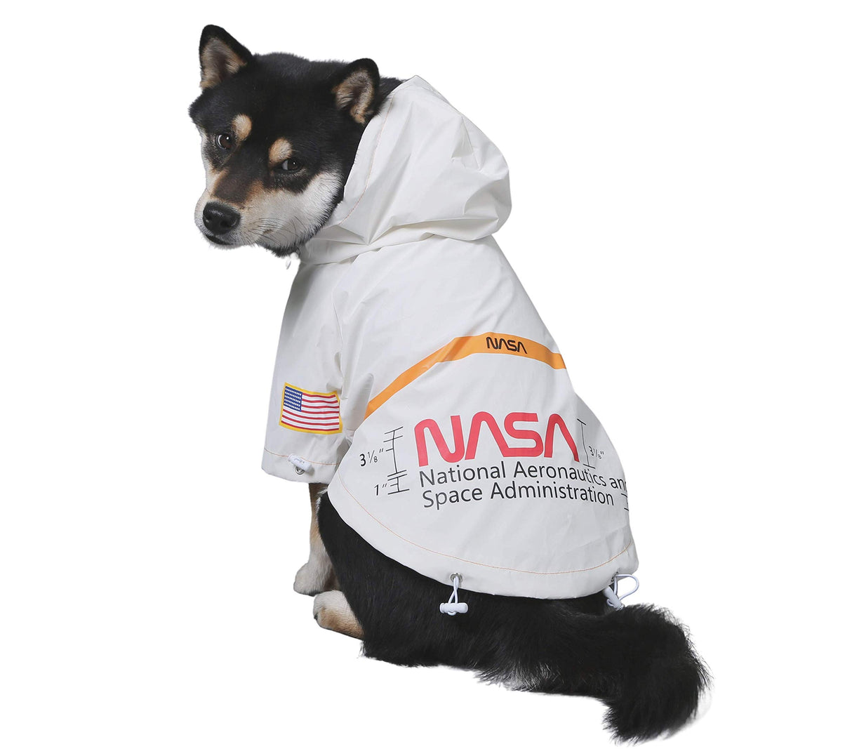 ChoChoCho NASA Raincoats, Reflective Rain Jacket Water Proof, Dog Costume, Cat & Puppy Stylish Streetwear Outfit (White, 2XL)