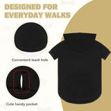 3XL Dog Sweaters for Large Dogs,Dog Hoodie,Cozy Fleece Interior Sweatshirt with Hood & Pocket,Leash Hole,Pet Clothes Sweater for Small,Medium,and Large Dogs,Black&3XL