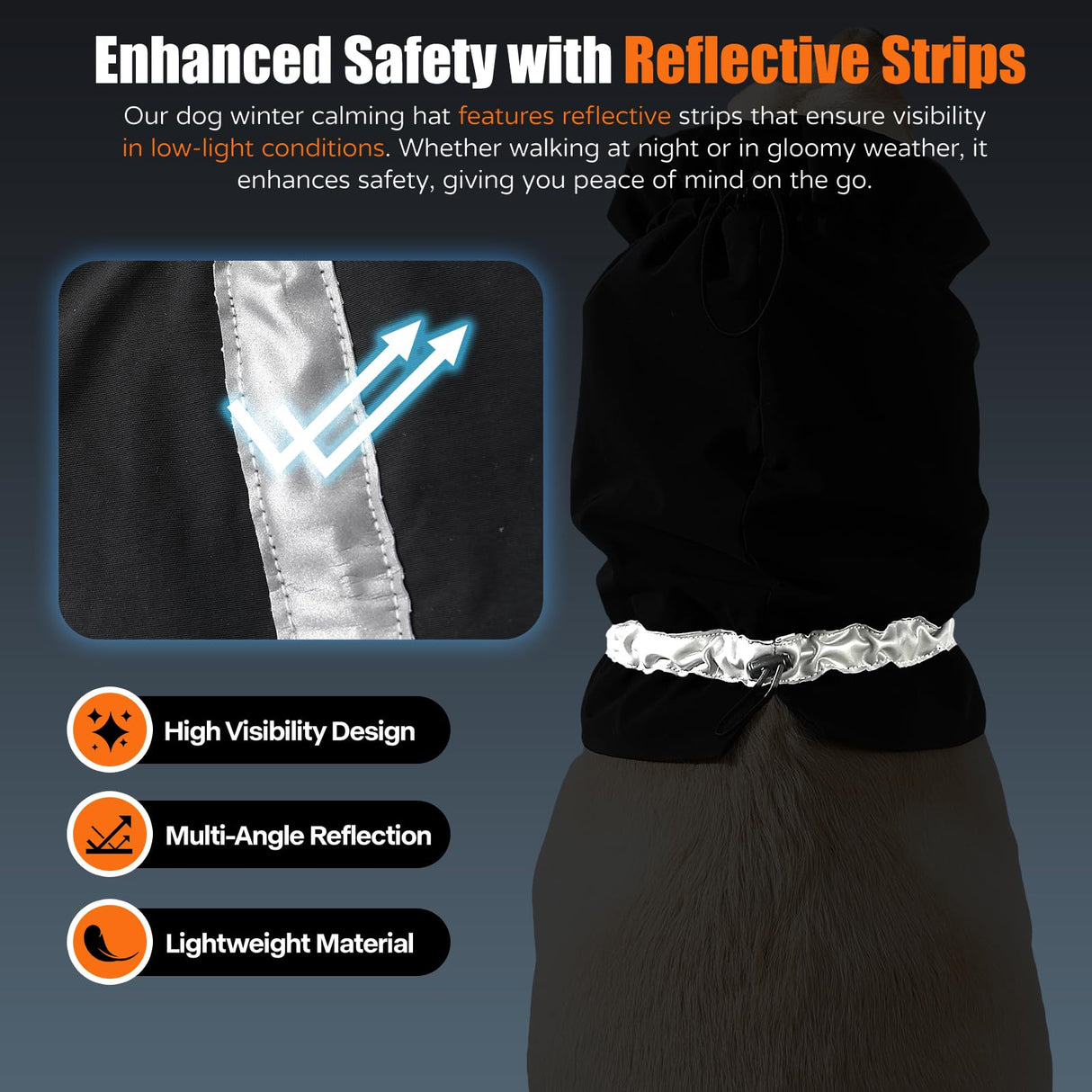 Harbyel Dog Calming Hoodie - Windproof Rainproof Noise Reducing Ear Hat for Thunderstorms & Bath