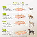 CWAWZ Extra Large Dog Bed, Orthopedic Dog Bed with Cooling Gel Memory Foam, Waterproof XL Pet Bed with Removable Washable Cover, 42" Pet Sofa Couch Dutch Velvet with Bone Toy, Peach Pink