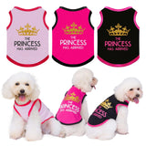 The Printed Prince 3 Pack Dog Shirts - Small Dog Outfits, Cotton Sleeveless Tshirts for Girl Chihuahua, French Bulldog, Dachshund - Pink, Red, Black, XS