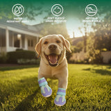 Aokown Dog Shoes for Medium Dogs, Large Dog Boots for Winter Snow, Hot Pavement, Dog Booties & Paw Protectors Blue Size 4