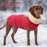 ASENKU Warm Dog Coat, Waterproof Dog Jackets for Large Dogs with Reflective Fleece Vest Turtleneck with Button,Windproof Cold Weather Coats for Small Medium Large Dogs, Red, 3XL
