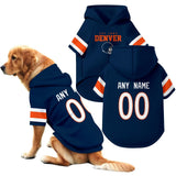 ANTKING Denver Dog Hoodie T-Shirt Pet Clothes Jersey Custom Name and Number Gifts