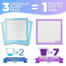 Load image into Gallery viewer, POOPH® Potty Pads™ – 50 Count – Superior Absorbency &amp; Odor Control – Absorbs 59oz, Leak-Proof, Track-Proof, Spill-Proof – Quick-Dry, Disposable, 24x24 Inch – for Puppies, Seniors, Housebound Pets
