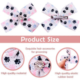 PET SHOW 50Pcs/25Pairs 4" Paw Pattern Big Dog Hair Bows Bulk with Alligator Clips for Medium Large Dogs Puppy Female Bowknot Topknot Girl Boy Pet Grooming Hair Accessories