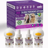 Dog Calming Pheromones Diffuser & 6 in 1 Kit Appeasing Dog Pheromone Diffuser to Calm (2 Plug in+4 x48ml Refill) Dog Calming Diffuser Anxiety Reduce Aggression Fighting Barking Stress 120 Day Supply