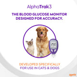 AlphaTrak 3, 8 Piece Pet Blood Glucose Monitoring Kit for Diabetic Cats, Dogs, and Horses All-in-One Solution for in-Clinic Or at Home, with Digital Results, Purple