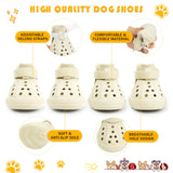 KodMtiz Dog Sandals, Breathable Dog Shoe for Hot Pavement, Anti-Slip & Paw Protectors Pet Shoes for Indoor/Outdoor Walking. Dog Boots for Small, Medium & Large Dogs (Beige, 4PCS)