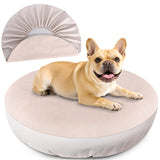 Dog Bed Covers Replacement Washable for Round & Donut Bed Waterproof Dog Bed Sheets Soft & Noiseless Pet Bed Cover 36" x 36" x 10" Beige