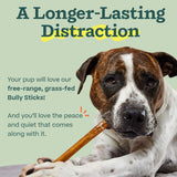 WOOF Bully Sticks Dog Treats - Chew Sticks for Dogs - Long-Lasting Dog Chew Treats - Made with Free-Range, Grass-Fed Beef - 6" Sticks - 5pk