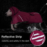 Dog Raincoat Waterproof , Reflective Adjustable Rain Jacket with Leash Hole, Convertible Hood/Collar Rain Coat for Dogs Poncho Breathable Lightweight (Neon Pink, XL)