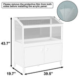 GDLF Hamster Cage with Storage Cabinet Small Animal Cage, Easy View Acrylic Panels, Large Habitat for Hedgehog Gerbil & Rat 39.5"x19.7"x43.7"
