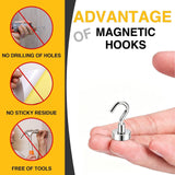 Magnetic Hooks, 30lbs+ Magnet Hook 2026 Cruise Cabin Ship Essentials N52 Strong Kitchen Utensil Racks Refrigerator Fridge Magnets Hanging for Classroom Beach Vacation Grills Home 6 Pack