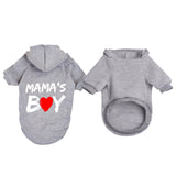Cayxatiu Cat Hoodies for Cats Pet Puppy Clothes Dog Hoodie Mama'Boy Printed Hooded Sweatshirt for Small Medium Size Dogs(Gray,L)