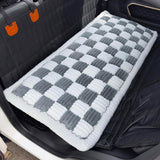 Fulltour Dog Car Seat Cover for Back Seat, Plaid Backseat Pet Bed Mat, Non-Slip Travel Dog Bed for Backseat Extenders, 24.8" x 54", Grey and White