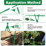 Cludoo 393PCS Garden Stakes Set with 120 Sets Fiberglass Plant Stakes Sticks Supports and Accessories, DIY 4ft 5ft 6ft 7ft Tomato Stakes for Tomato,Vegetables, Pepper, Indoor Outdoor Spring Plants