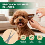 EcoStylife Dog Ear Hair Removal Kit – Upgraded Ear Powder, Round Tip Grooming Scissors & Hemostats for Gentle Hair Plucking, Prevention for Poodles, Schnauzers