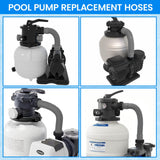 1.5" x 20" Pool Hose Replacement, Pack of 2 - Compatible with Above Ground Pools Filter Pump Hoses, Sand Filters, Saltwater Systems (1,500-2,500 GPH), Grey