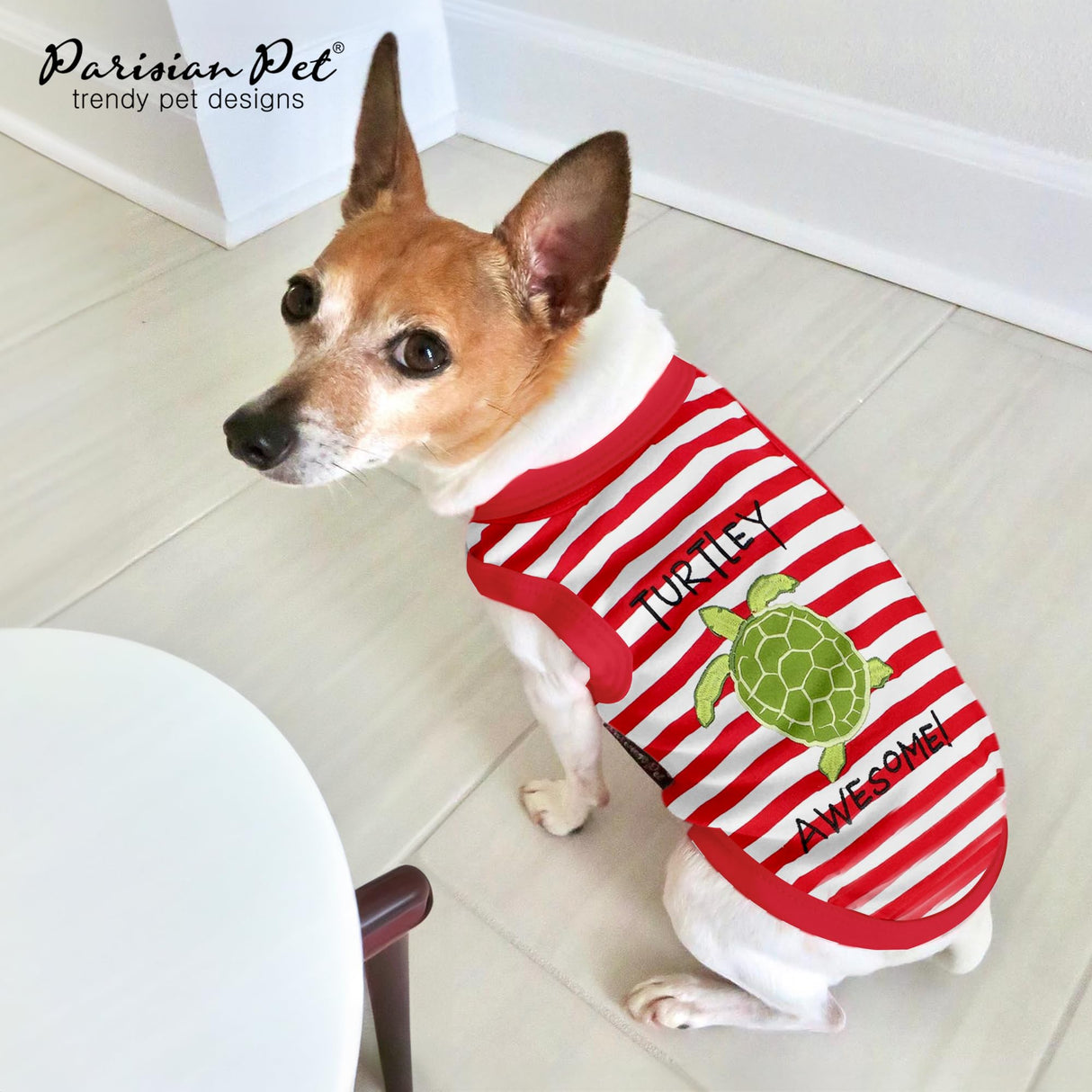 Parisian Pet Dog Shirt – 100% Cotton Shirts for Large Dogs – Sleeveless Puppy Vest – Red and White Striped Dog Apparel - Lightweight and Breathable Clothes for Dogs - Stretchy Summer Pet T Shirts