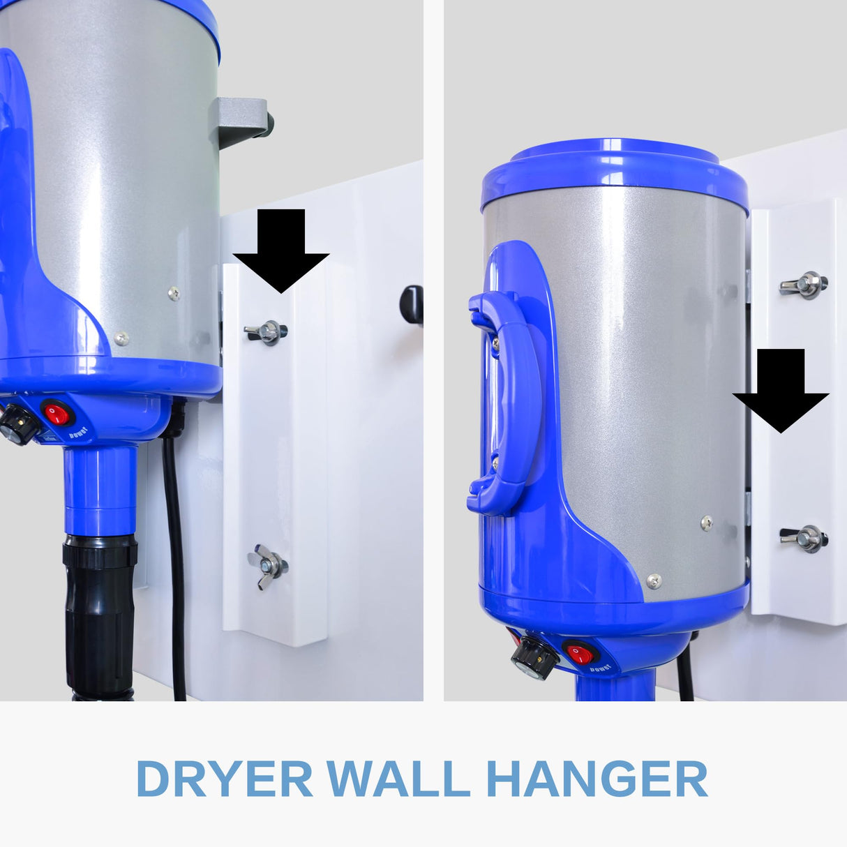 SHELANDY Pet Dryer Wall Mount with Hose Holder | Iron Hanger and Bracket Compatible to Dry Wall