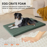 BALANCE Dog Crate Bed, Orthopedic Dog Bed Pad with Waterproof Liner, Washable Crate Foam Pet Mat for Large, Medium, Puppy Dogs Breeds, Mint Leaf, 42"x28"x2"