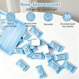 Compressed Towels, Large Size Disposable Face Compressed Towel, 30 PCS Ultra Soft Portable Washcloths Tablets Reusable for Travel, Camping, Hiking, Sport, Beauty, Home Hand Cloths, Outdoor