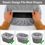 ANZOME Dog Bike Basket Liner (Liner Only), Soft Sherpa Padded Cover for Wire Bicycle Baskets, Warm Winter Pet Carrier Insert Bed with Durable Canvas & Elastic Fit (Grey)