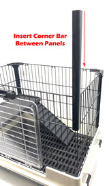 Deluxe 2-Level in/Outdoor Rabbit Hutch Cage for Ferret Squirrel Chinchilla Paw Safe Solid Platform Ramp Mesh Floor Pull Out Leakproof Easy Clean 2-Inch Deep Tray Large Access Doors Lockable Casters