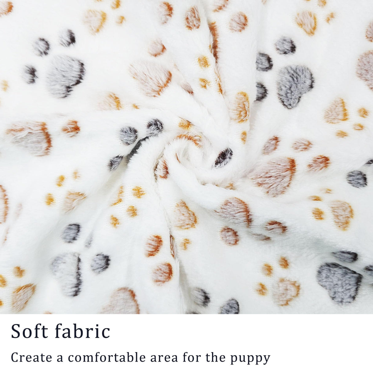 1 Pack 3 Blankets Super Soft Fluffy Premium Fleece Pet Blanket Flannel Paw Printed Throw for Dog Puppy Cat (Large 41x31'', Beige, Grey, Navy)