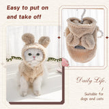 PayaSnug 3PCS Dog Hoodie with Bunny Ears, Plush Fleece Winter Pet Sweater with D-Ring, Warm Pet Coat for Small Dogs and Cat, Puppy Winter Clothes for Chihuahua, French Bulldogs, Yorkie(3PCS A, XXL)
