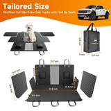 Sanqitara XL Dog Truck Seat Cover with Car Door Protector, for Trucks with Flip Up Rear Seats, Waterproof Full Coverage Dog Seat Cover for Full Size Crew Cab Trucks F150 F250