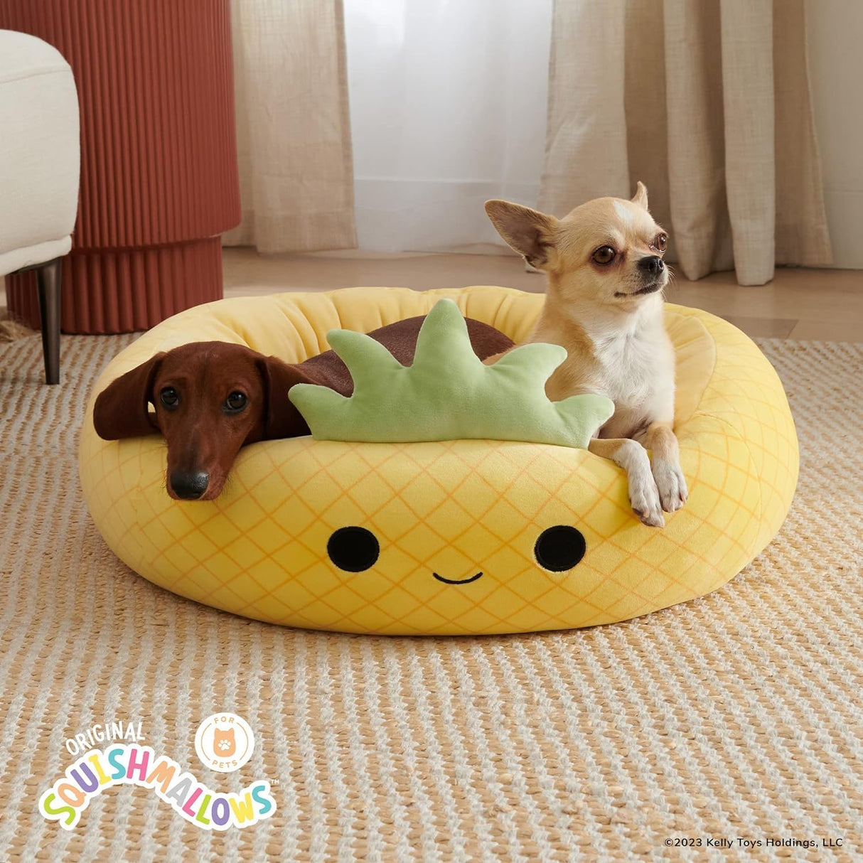 Squishmallows 24-Inch Maui Pineapple Pet Bed - Medium Ultrasoft Official Squishmallows Plush Pet Bed
