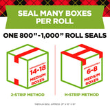 Scotch Sure Start Packing Tape, Clear, Quiet Unwind and Easy Start, Moving Supplies, 1.88 in. x 22.2 yd., 6 Tape Rolls with Dispensers