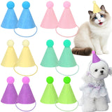DRANSMIC 12pcs Mini Party Hats for Stuffed Animals, Macaron Hats for Dolls Dog Cat Rabbit Puppies Birthday Party Cone Hats Photo Prop