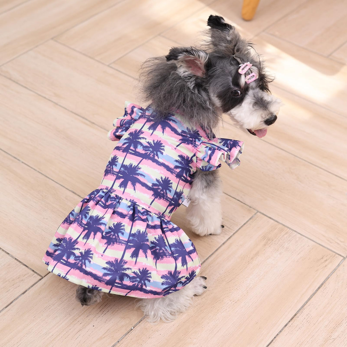 CuteBone Frilly Dog Dress Princess Puppy Birthday Dresses with Ruffled Sleeves Cat Clothes Outfit for Small Dogs Girl Pet Apparel FX03L